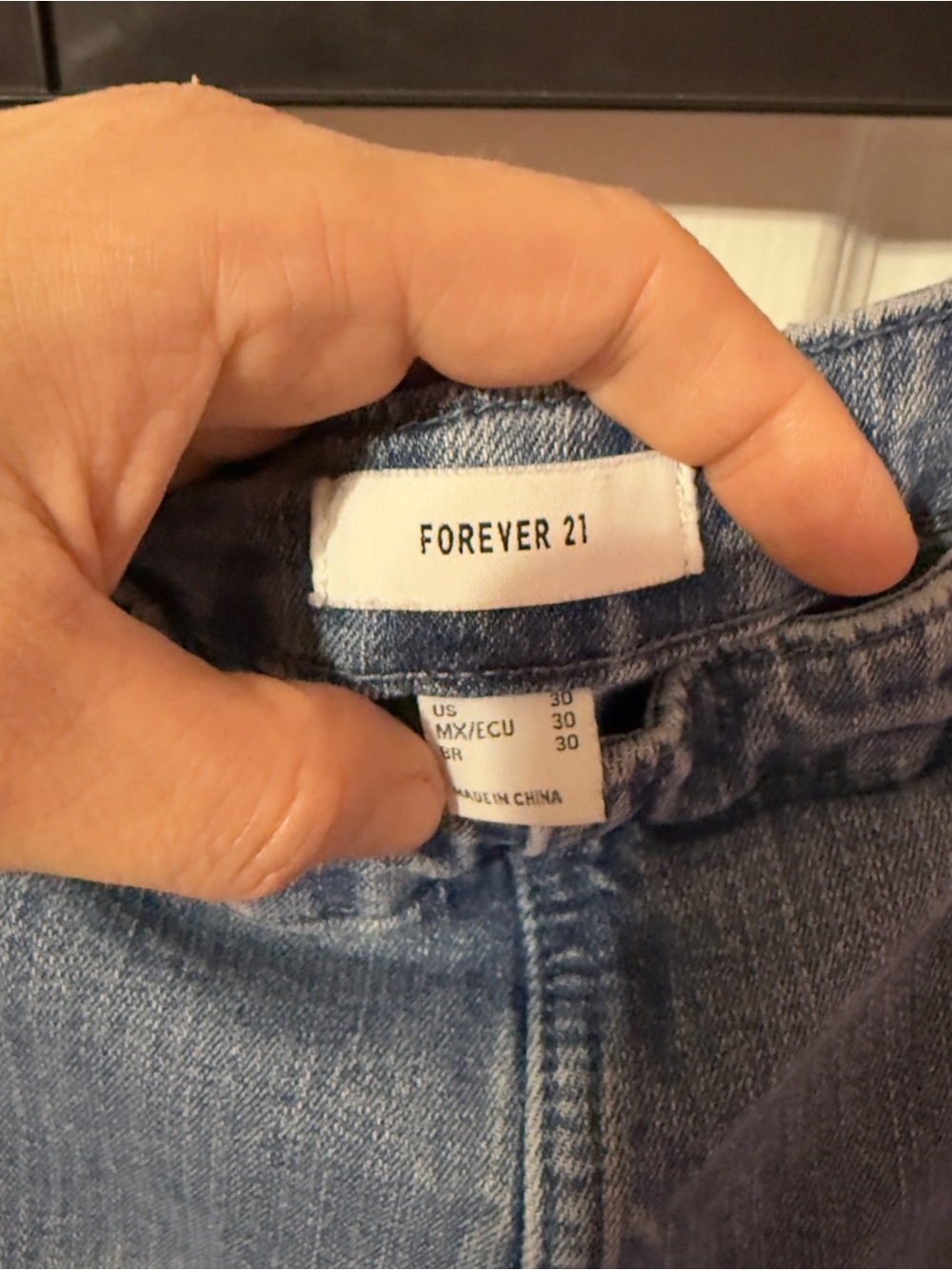 Forever 21 Light Wash High-Rise Flare Jeans with Button Detail - Picture 5 of 7